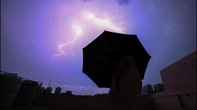 Lightning recorded over Delhi in the past week. (Sanchit Khanna/HT)