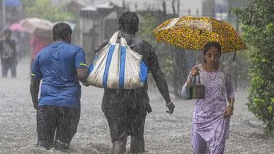 Suburban train service in Mumbai was also affected, as several tracks were submerged under water. (PTI photo)