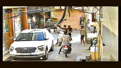The firing was captured in a CCTV camera. The shot missed its target and hit a wall. (HT Photo)