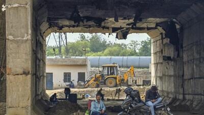 The public works department (PWD) has issued a warning to the private contractor executing the project, urging it to speed up construction and deploy additional resources. (Raj K Raj/HT Photo)