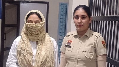 Travel blogger Jyoti Malhotra in custody of Hisar police. (HT Photo) (HT_PRINT) Travel blogger Jyoti Malhotra in custody of Hisar police. (HT Photo) (HT_PRINT)