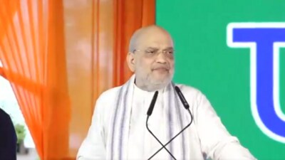 Union home minister Amit Shah during ‘Shankhnaad’ rally in Maharashtra’s Nanded on Monday. (ANI) Union home minister Amit Shah during ‘Shankhnaad’ rally in Maharashtra’s Nanded on Monday. (ANI)