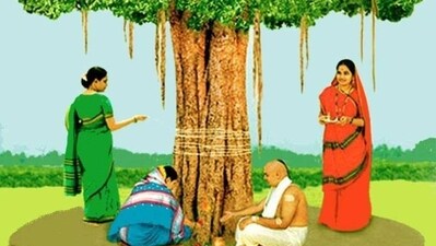 Vat Savitri vrat is an auspicious day that honours love and harmony in marriage. They go around the banyan tree and perform holy ritual. (Pinterest/@stardivination) Vat Savitri vrat is an auspicious day that honours love and harmony in marriage. They go around the banyan tree and perform holy ritual. (Pinterest/@stardivination)
