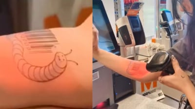 The tattoo, which cost her approximately ₹5o,000. (Instagram/@mycringe) The tattoo, which cost her approximately ₹5o,000. (Instagram/@mycringe)
