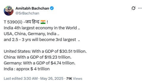 Amitabh penned a note on India's economy. Amitabh penned a note on India's economy.