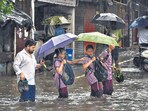 The waterlogging at Mumbai's Gandhi Market in the Sion area of Mumbai. The waterlogging at Mumbai's Gandhi Market in the Sion area of Mumbai.