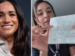 American Airlines flight attendant reads aloud handwritten note from Meghan Markle (Photo by SUZANNE CORDEIRO / AFP, @ninavidavlogs/Instagram) American Airlines flight attendant reads aloud handwritten note from Meghan Markle (Photo by SUZANNE CORDEIRO / AFP, @ninavidavlogs/Instagram)