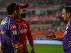 Shreyas Iyer (in red) with KKR CEO Venky Mysore Shreyas Iyer (in red) with KKR CEO Venky Mysore