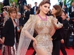 Urvashi recently faced backlash for a video that showed her blocking a hotel stairway for a photoshoot in a golden gown at Cannes, posing for pictures while ignoring hotel guests trying to pass by. Urvashi recently faced backlash for a video that showed her blocking a hotel stairway for a photoshoot in a golden gown at Cannes, posing for pictures while ignoring hotel guests trying to pass by.