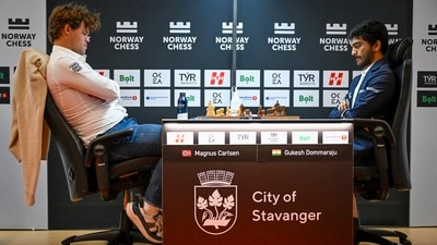 Norway Chess 2025: Gukesh and Magnus Carlsen lock horns in a masterclass encounter in Finansparken in Stavanger, Norway (AP) Norway Chess 2025: Gukesh and Magnus Carlsen lock horns in a masterclass encounter in Finansparken in Stavanger, Norway (AP)