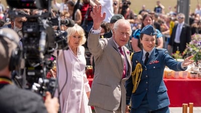 King Charles and Queen Camilla are escorted during a visit to Lansdowne Park in Ottawa, Canada, on Monday, May 26, 2025. AP/PTI(AP05_27_2025_000001A) (AP) King Charles and Queen Camilla are escorted during a visit to Lansdowne Park in Ottawa, Canada, on Monday, May 26, 2025. AP/PTI(AP05_27_2025_000001A) (AP)