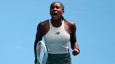 Coco Gauff forgets to bring rackets in French Open court (AP) Coco Gauff forgets to bring rackets in French Open court (AP)