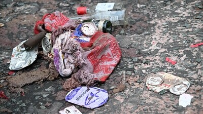 Discarded Liverpool scarves and flags lay in the road behind a police cordon on Water Street in Liverpool, north-west England on May 27, 2025, after a car ploughed in to crowds gathered to watch an open-top bus victory parade for Liverpool's Premier League trophy parade on May 26. Police said Monday they were not treating a Liverpool car ramming which left 27 people hospitalised as terrorism, after a vehicle ploughed into crowds celebrating Liverpool's Premier League football title. "We believe this to be an isolated incident, and we are not currently looking for anyone else in relation to it," Merseyside Police Assistant Chief Constable Jenny Sims told a press conference, adding a 53-year-old British man had been arrested. (Photo by Paul ELLIS / AFP) (AFP) Discarded Liverpool scarves and flags lay in the road behind a police cordon on Water Street in Liverpool, north-west England on May 27, 2025, after a car ploughed in to crowds gathered to watch an open-top bus victory parade for Liverpool's Premier League trophy parade on May 26. Police said Monday they were not treating a Liverpool car ramming which left 27 people hospitalised as terrorism, after a vehicle ploughed into crowds celebrating Liverpool's Premier League football title. "We believe this to be an isolated incident, and we are not currently looking for anyone else in relation to it," Merseyside Police Assistant Chief Constable Jenny Sims told a press conference, adding a 53-year-old British man had been arrested. (Photo by Paul ELLIS / AFP) (AFP)