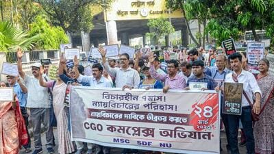 Doctors and Nurses take out a march seeking justice for the RG Kar rape and murder victim, at CGO complex, Salt Lake, in Kolkata (ANI FILE PHOTO) Doctors and Nurses take out a march seeking justice for the RG Kar rape and murder victim, at CGO complex, Salt Lake, in Kolkata (ANI FILE PHOTO)