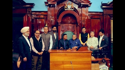 Members of the multi-party delegation led by Congress MP Shashi Tharoor with Speaker Manzoor Nadir visit the Guyanese parliament, in Georgetown. (PTI PHOTO) Members of the multi-party delegation led by Congress MP Shashi Tharoor with Speaker Manzoor Nadir visit the Guyanese parliament, in Georgetown. (PTI PHOTO)