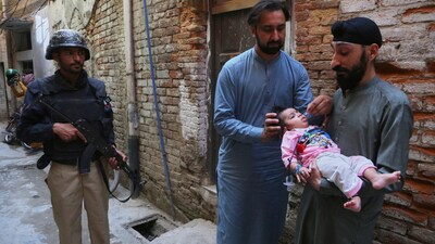 Police officers were killed while standing guard during polio vaccinations in Balochistan (AP) Police officers were killed while standing guard during polio vaccinations in Balochistan (AP)