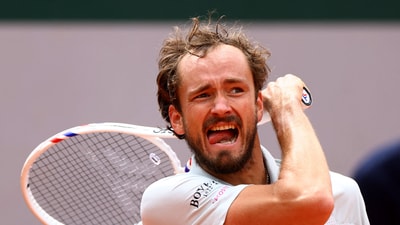 Russia's Daniil Medvedev in action during his first round match against Britain's Cameron Norrie (REUTERS)