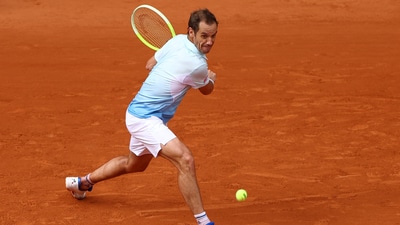 France's Richard Gasquet in action during his first round match against France's Terence Atmane (REUTERS)