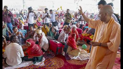 UP CM Yogi Adityanath was speaking at a mass wedding ceremony organised under the CM Mass Marriage Scheme in Gorakhpur where he blessed 1,200 couples who tied the knot at the event on May 27. (Agency) UP CM Yogi Adityanath was speaking at a mass wedding ceremony organised under the CM Mass Marriage Scheme in Gorakhpur where he blessed 1,200 couples who tied the knot at the event on May 27. (Agency)