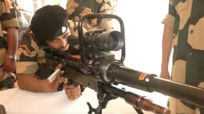 Border Security Force displays Anti-Material Rifle 'Vidhwansak' used in Operation Sindoor to target Pakistani posts across the border. (ANI)