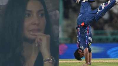Rishabh Pant smashed an incredible century against RCB. Anushka Sharma, who was present at the stands to support RCB, didn't look very pleased with the team's performance. (X and AP Image) Rishabh Pant smashed an incredible century against RCB. Anushka Sharma, who was present at the stands to support RCB, didn't look very pleased with the team's performance. (X and AP Image)
