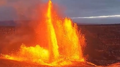 Kilauea Volcano eruption: Hawai'i Volcanoes National Park, which is roughly 200 miles and a number of islands southeast of Honolulu, was the site of the eruption. (X@theinformant_x) Kilauea Volcano eruption: Hawai'i Volcanoes National Park, which is roughly 200 miles and a number of islands southeast of Honolulu, was the site of the eruption. (X@theinformant_x)