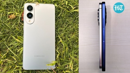Galaxy 25 Edge is just 5.8mm thick and weighs 163 grams. (Ijaj Khan/ HT) Galaxy 25 Edge is just 5.8mm thick and weighs 163 grams. (Ijaj Khan/ HT)