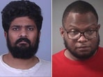 This combination image shows left to right; undated photo released by the Sherburne County Sheriff's Office shows Harshkumar Patel in Elk River, Minn., and undated photo released by the U.S. Immigration and Customs Enforcement shows Steve Shand. 