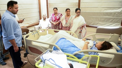 West Bengal Chief Minister Mamata Banerjee meets
RJD leader Tejashwi Yadav's wife Rajshree Yadav, and gives her warmest wishes for her newborn baby, in Kolkata on Tuesday. (Mamata Banerjee - X) West Bengal Chief Minister Mamata Banerjee meets
RJD leader Tejashwi Yadav's wife Rajshree Yadav, and gives her warmest wishes for her newborn baby, in Kolkata on Tuesday. (Mamata Banerjee - X)