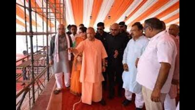 CM Yogi Adityanath inspecting the public meeting venue for the PM proposed programme in Kanpur. (Sourced) CM Yogi Adityanath inspecting the public meeting venue for the PM proposed programme in Kanpur. (Sourced)