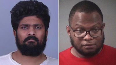 This combination image shows left to right; undated photo released by the Sherburne County Sheriff's Office shows Harshkumar Patel in Elk River, Minn., and undated photo released by the U.S. Immigration and Customs Enforcement shows Steve Shand. (AP) This combination image shows left to right; undated photo released by the Sherburne County Sheriff's Office shows Harshkumar Patel in Elk River, Minn., and undated photo released by the U.S. Immigration and Customs Enforcement shows Steve Shand. (AP)