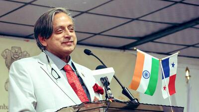Congress MP Shashi Tharoor speaks during an interaction with Indian community members in Panama City on Wednesday (Shashi Tharoor X) Congress MP Shashi Tharoor speaks during an interaction with Indian community members in Panama City on Wednesday (Shashi Tharoor X)