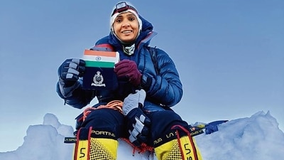 A moment from CISF Sub-Inspector Geeta Samota's Everest mission. A moment from CISF Sub-Inspector Geeta Samota's Everest mission.