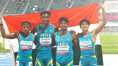 India’s mixed relay team. (X) India’s mixed relay team. (X)