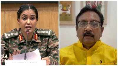 The controversy began after a video of Kunwar Vijay Shah’s speech, in which he made objectionable remarks against Col Qureshi, went viral on social media. (PTI) The controversy began after a video of Kunwar Vijay Shah’s speech, in which he made objectionable remarks against Col Qureshi, went viral on social media. (PTI)