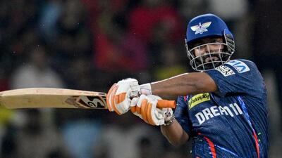 Lucknow Super Giants' captain Rishabh Pant in action on Tuesday. (AFP)