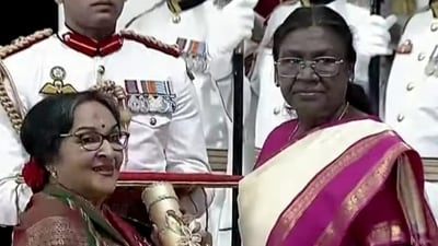 President Droupadi Murmu conferring Mamata Shankar with a Padma Shri (Internet) President Droupadi Murmu conferring Mamata Shankar with a Padma Shri (Internet)