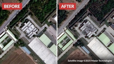 Murid air base in Pakistan before and after India's strikes under Operation Sindoor (Maxar Technologies ) Murid air base in Pakistan before and after India's strikes under Operation Sindoor (Maxar Technologies )