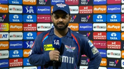 Rishabh Pant talks to broadcasters after the match against RCB (IPL) Rishabh Pant talks to broadcasters after the match against RCB (IPL)