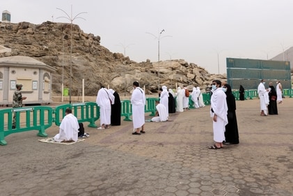 Pilgrims gather at the plain of Arafat during the annual Hajj pilgrimage, outside the city of Mecca in Saudi Arabia. (Reuters)