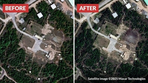 Pakistan's murid air base before and after Operation Sindoor (Maxar Technologies) Pakistan's murid air base before and after Operation Sindoor (Maxar Technologies)
