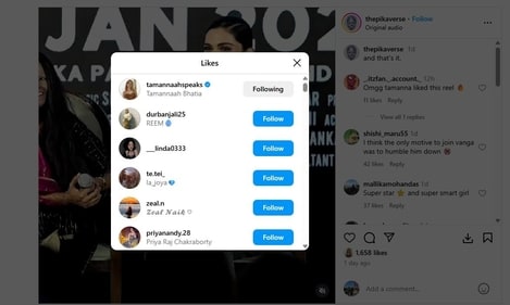 She has liked the post.