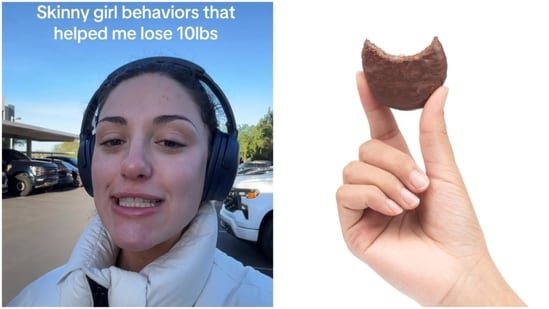 Christina Nicole said in the video that 'skinny girls' are always able to have a few bites of a sweet treat and then walk away like it never happened. They don't feel compelled to eat the whole thing, she added. (Instagram/ Christina Nicole and Freepik)