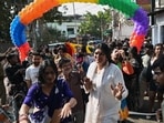 Members of LGBTQIA+ communities and allies taking out Awadh Queer Pride March in Lucknow