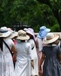 A group of women don hats on a sunny afternoon, at Qutub Minar. (Vipin Kumar/HT Photo) A group of women don hats on a sunny afternoon, at Qutub Minar. (Vipin Kumar/HT Photo)