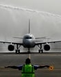 Navi Mumbai, India - Dec. 29, 2024:First commercial aircraft landing on the runway of Navi Mumbai International Airport Ltd at Ulwe in Navi Mumbai, India, on Sunday, December 29, 2024. (Photo by Bachchan Kumar/ HT PHOTO) (HT PHOTO) Navi Mumbai, India - Dec. 29, 2024:First commercial aircraft landing on the runway of Navi Mumbai International Airport Ltd at Ulwe in Navi Mumbai, India, on Sunday, December 29, 2024. (Photo by Bachchan Kumar/ HT PHOTO) (HT PHOTO)