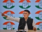 Congress leader Pawan Khera addresses a press conference at AICC in New Delhi.