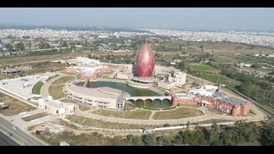 Aerial view of the Azadi Ki Pehli Ladai Ka Shaheedi Samarak in Ambala sprawled across 22 acres and built at a cost of ₹600 crore. (HT Photo) Aerial view of the Azadi Ki Pehli Ladai Ka Shaheedi Samarak in Ambala sprawled across 22 acres and built at a cost of ₹600 crore. (HT Photo)