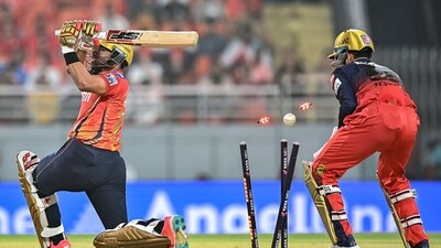 Punjab Kings' Shashank Singh is clean bowled by Royal Challengers Bengaluru's Suyash Sharma during the Indian Premier League (IPL) Twenty20 first Qualifier (AFP) Punjab Kings' Shashank Singh is clean bowled by Royal Challengers Bengaluru's Suyash Sharma during the Indian Premier League (IPL) Twenty20 first Qualifier (AFP)