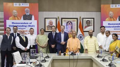 Chief minister Yogi Adityanath attends an MoU signing ceremony between the Uttar Pradesh government and Monash University, Australia, in Lucknow on Thursday. (PTI PHOTO) Chief minister Yogi Adityanath attends an MoU signing ceremony between the Uttar Pradesh government and Monash University, Australia, in Lucknow on Thursday. (PTI PHOTO)